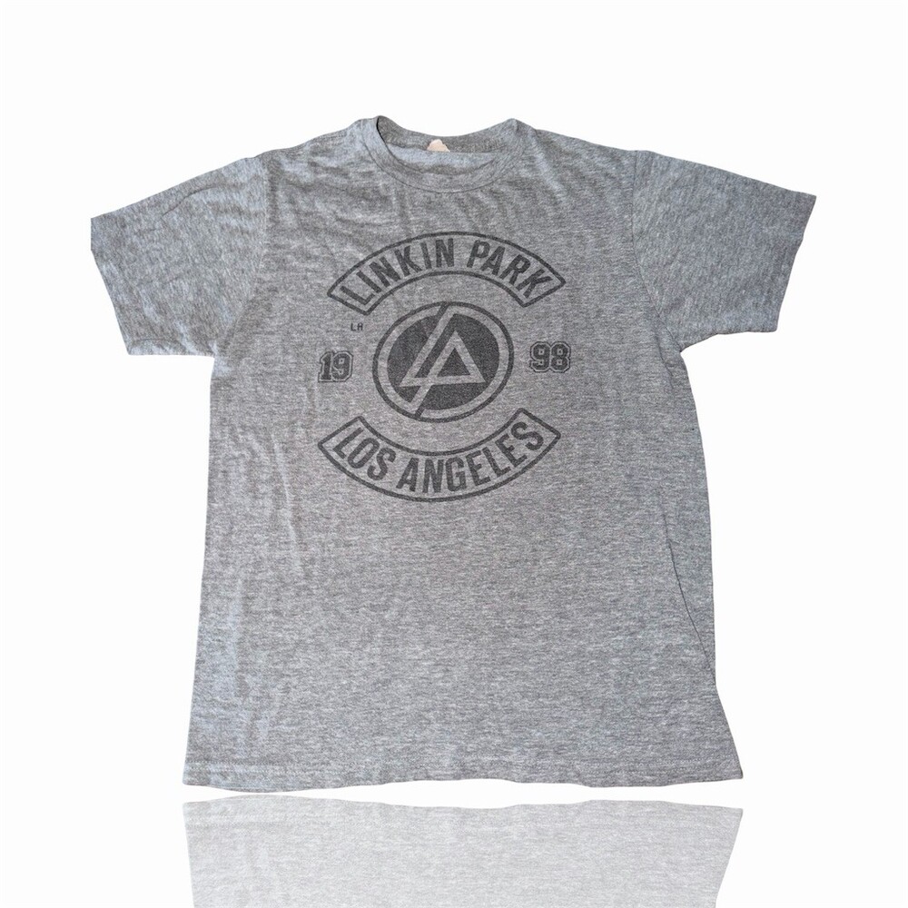 Linkin Park T-Shirt Mens Gray Los Angeles 1998 LP Logo Graphic Tee: Chester